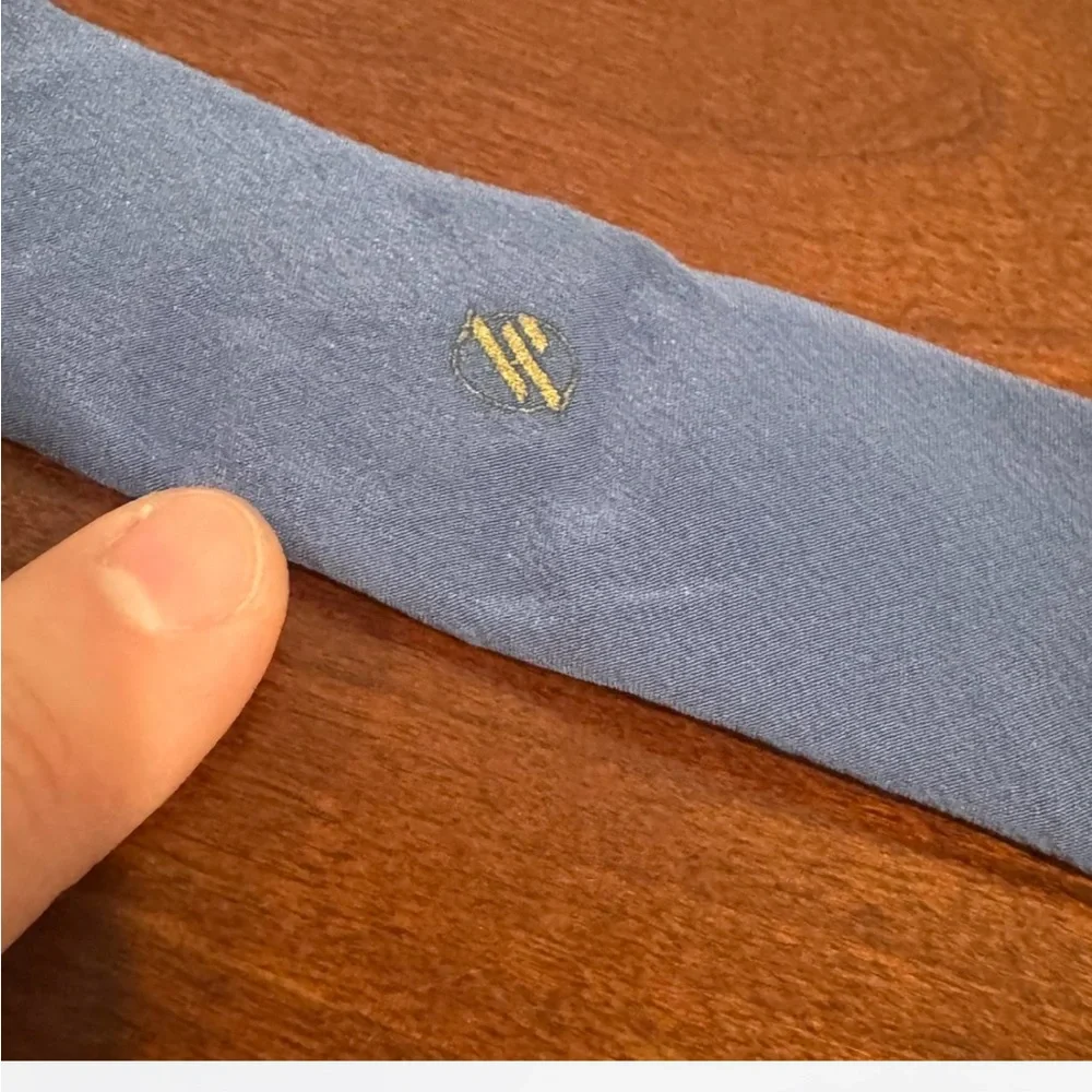 Clappers New York Silk Necktie Men's Blue Tonal Monogram Classic 53